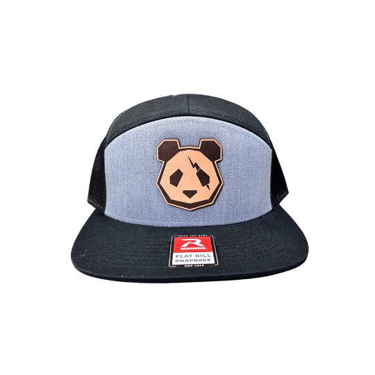 Premium Leather Patch Snap Back Hats (Lightning Bolt Panda Head)