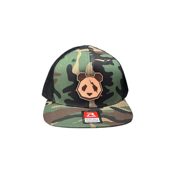 Premium Leather Patch Snap Back Hats (Lightning Bolt Panda Head)