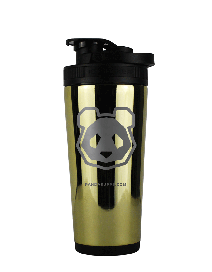 Gold Stainless Steel Insulated Ice Shaker - Panda Logo – Panda Supps