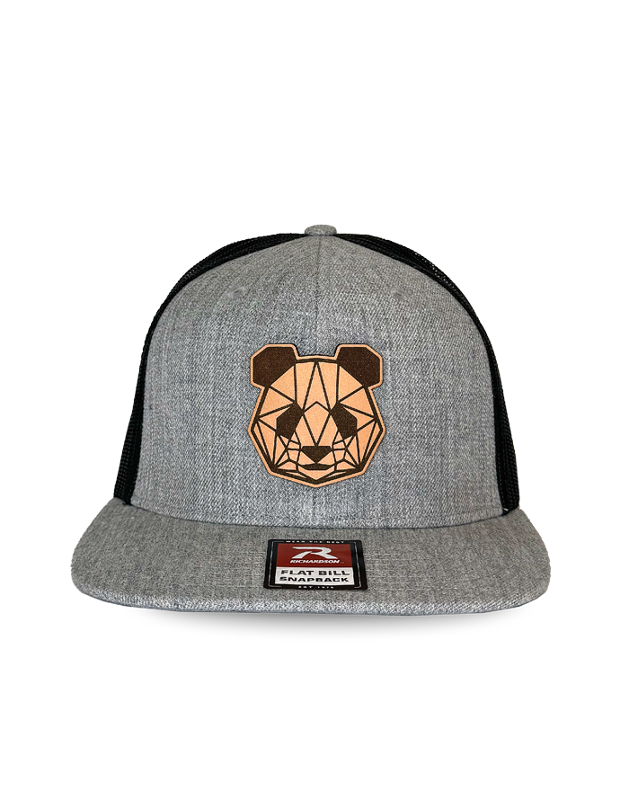 Premium Leather Patch Snap Back Hats (Lightning Bolt Panda Head)