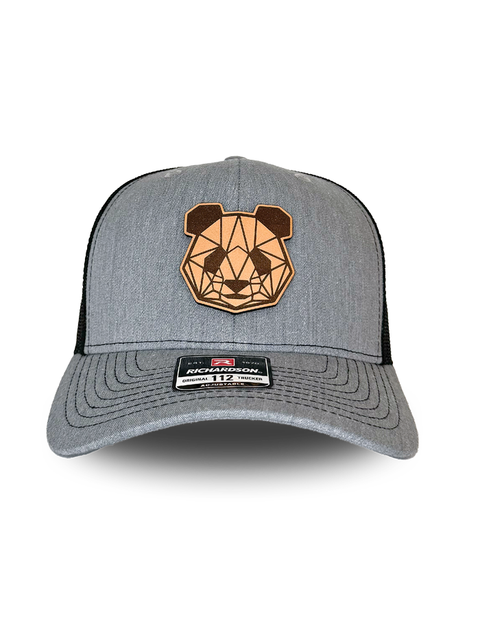 Premium Leather Patch Snap Back Hats (Lightning Bolt Panda Head)