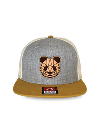 Premium Leather Patch Snap Back Hats (Lightning Bolt Panda Head)