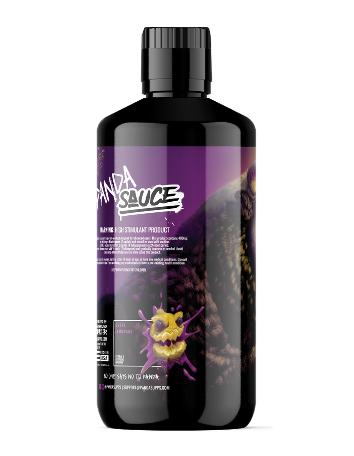 Panda Supps X Pump Sauce Collaboration Liquid Pre Workout - PANDA SAUCE (Grape Lemonade)