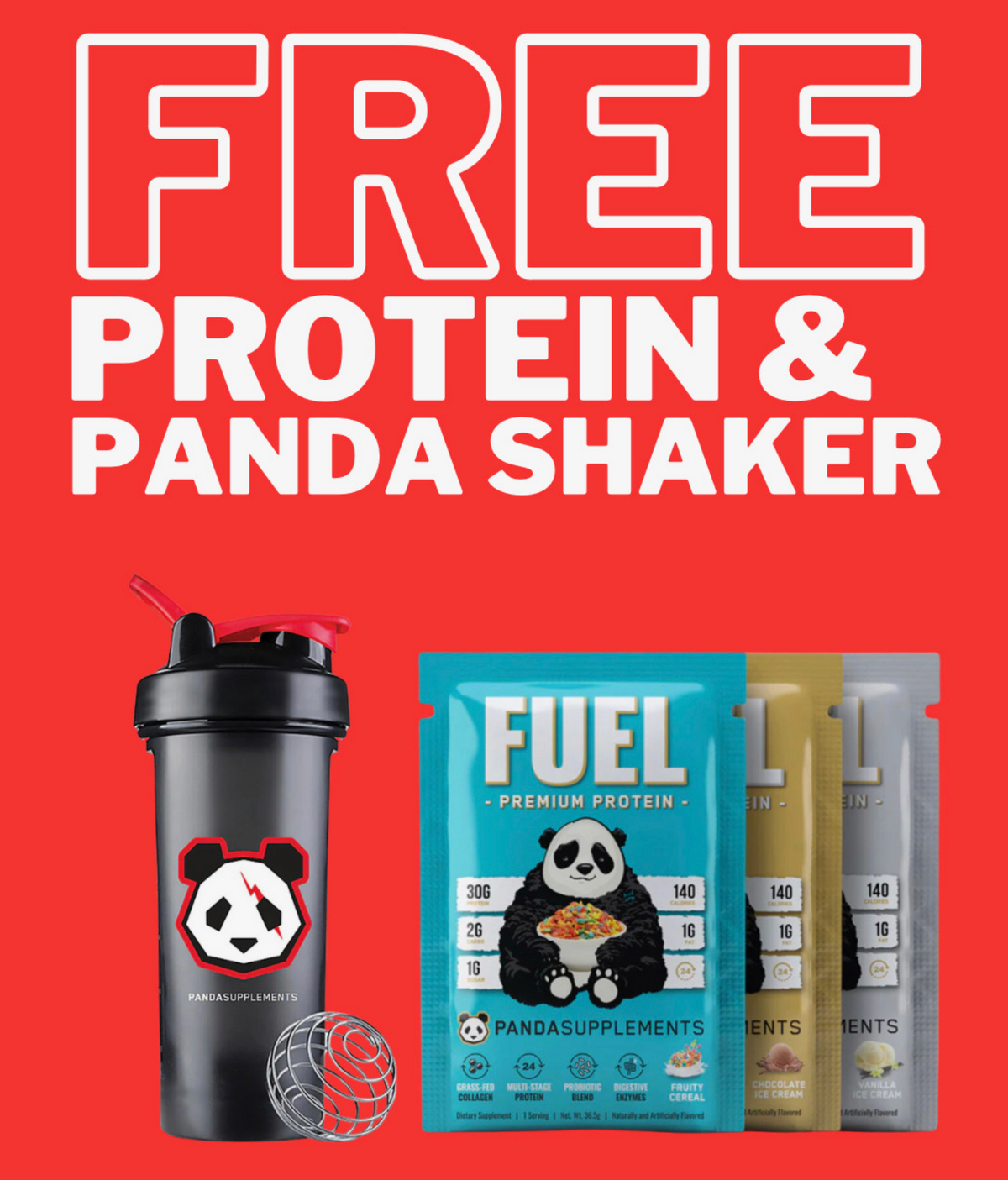 HAPPY FATHERS DAY! FREE PANDA SHAKER & 3 Pack Protein!